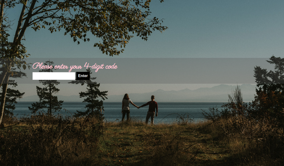 Screenshot of a web page with a custom login ID, for guests to RVSP